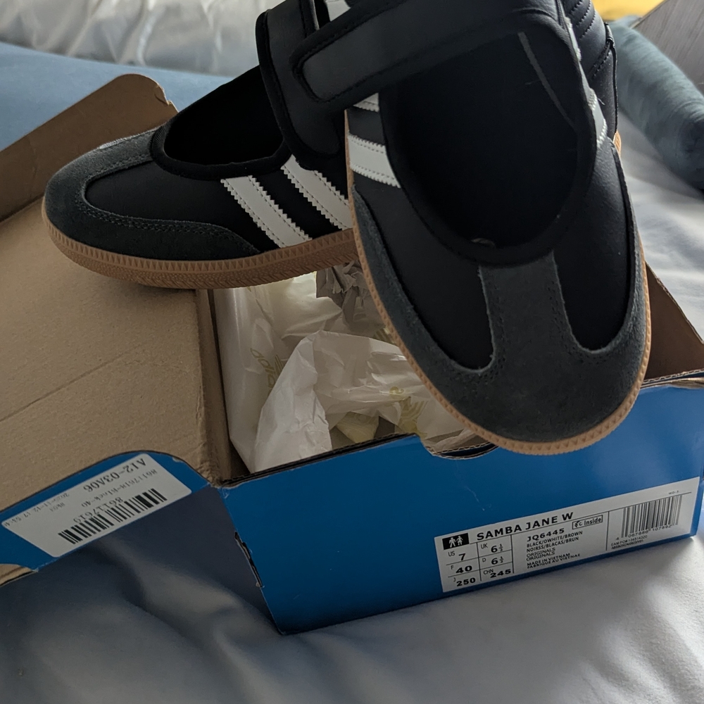 adidas Samba Jane Black and White Athletic Shoes